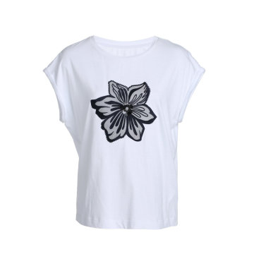 Damen-Sommer-lose Art stickte T-Shirt